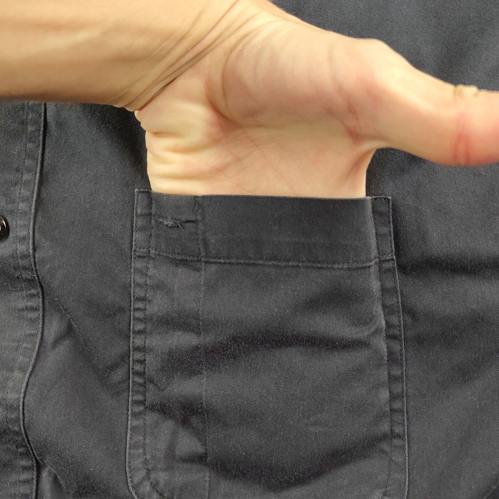 Whataburger Button Down Shirt Mens Medium Black Long Sleeve Uniform Uniform - Picture 6 of 7